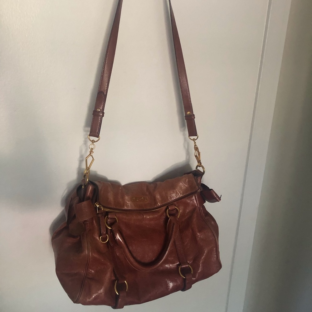 Prada’s Miu Miu - Vitello Lux Bow Satchel Leather